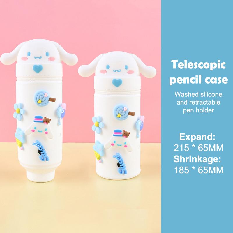 Мультяшный милый силиконовый пенал настольный органайзер креативный складной выдвижной контейнер для ручек канцелярские принадлежности сумка для хранения подарки