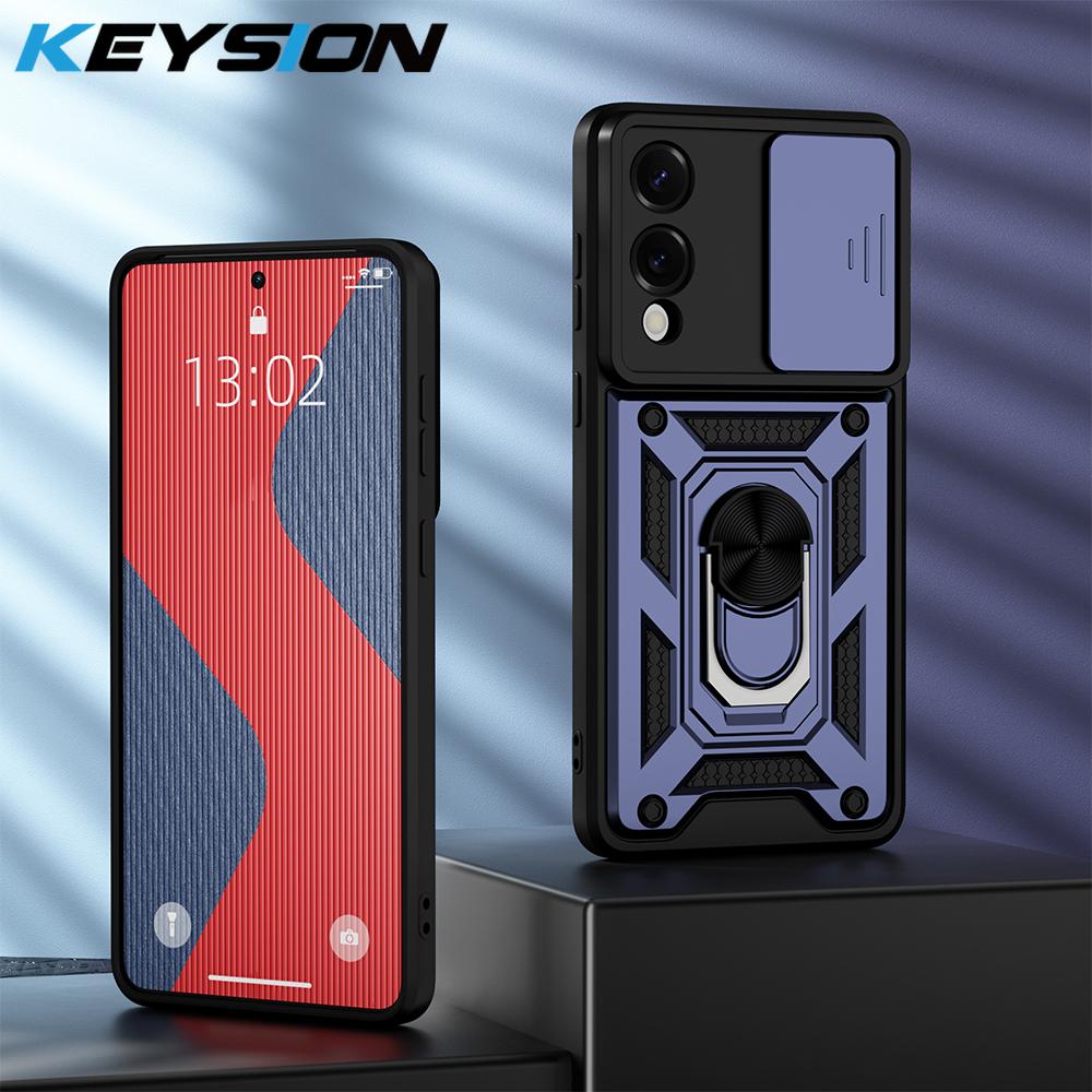 KEYSION Противоударный защитный чехол для Samsung S25 Edge 5G, защитное кольцо для объектива камеры, подставка для телефона, чехол для Galaxy S25 Edge 5G