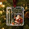 Transparent Money Storage Cards 2Pcs Christmas Cash Gift Holder Ornament, Acrylic Hanging Decor with Holiday Party Santa Snowman Design, Tree Pendant