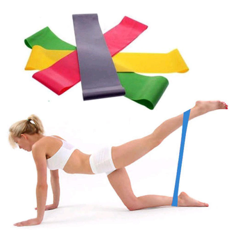Resistance Band Loop Yoga Pilates Home GYM Fitness Exercise Workout Training