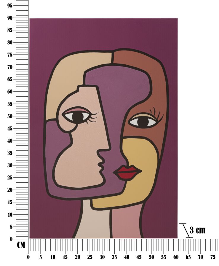 Настенная печать Картина Лицо Новое -A- См 60X3X90