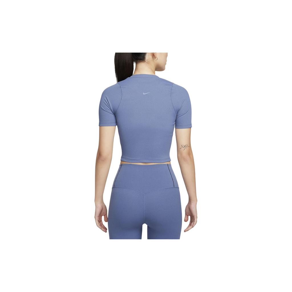 Nike ZenB Однотонная футболка с круглым вырезом и коротким рукавом Женские топы Приглушенно-синий FN7468-491