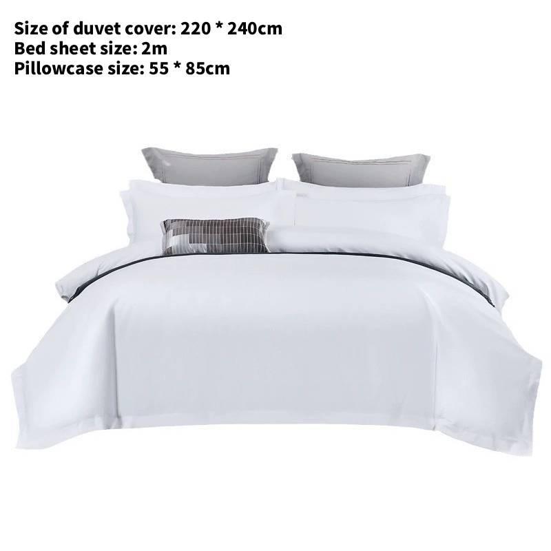 Чисто Белый Простыня На резинке Пододеяльник Наволочка Набор из четырех предметов для использования в спальнях