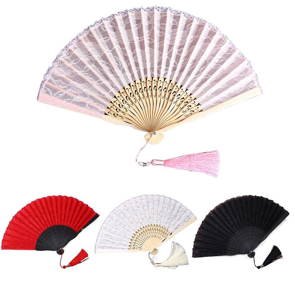 Tassel Pendent Folding Fan Fan Portable Chinese Fan Vintage Lace Handheld Fans Decor