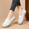 Leather Women's Autumn One-pedal Single Shoes, Small Leather Shoes, Flat and Comfortable Mother Shoes