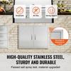 BBQ Access Door, 787x609 mm Double Outdoor Kitchen Door, Stainless Steel Flush Mount Door, Double Wall Vertical Door with Handles and Hooks, for BBQ