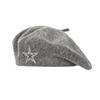 Women S Wool Blend Beret With Rhinestone Pentagram Decoration Fashion Painter Hat