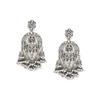 Женские серьги-капли Jhumki Drops из антикварного серебра с кунданом и австрийскими бриллиантами
