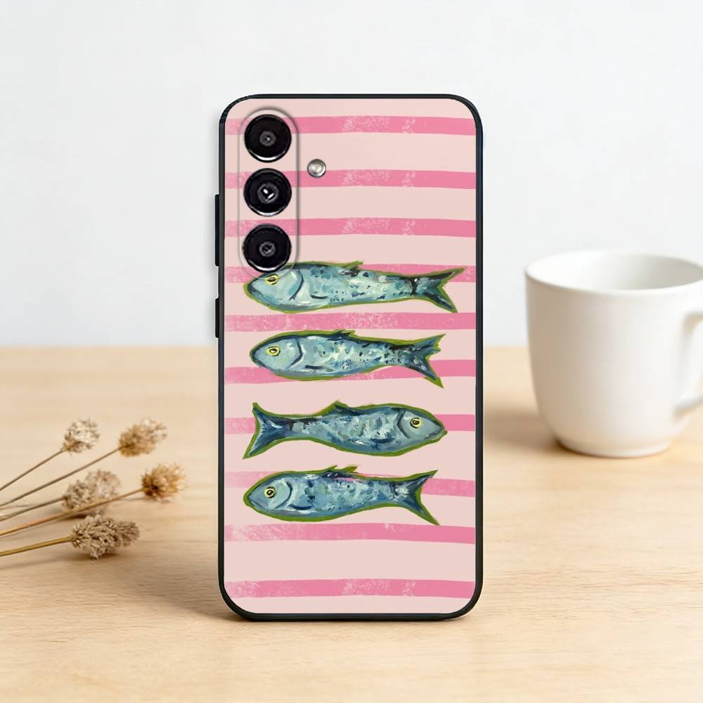 S-Сардины в масле     Чехол для телефона для Samsung Galaxy A13,21s,22,31,32,52,53,71,72,73,Мягкая черная крышка