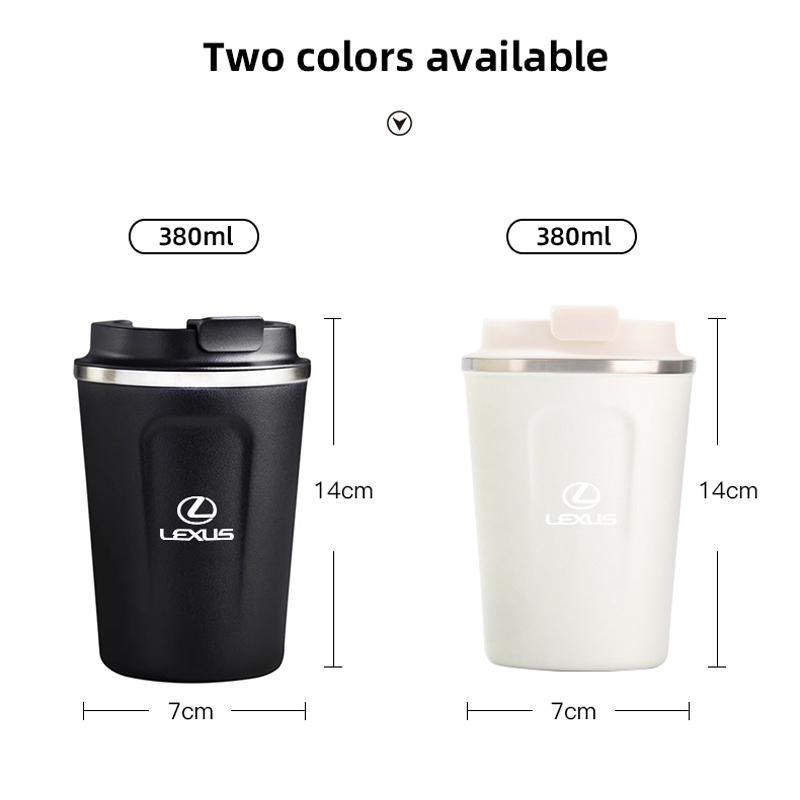 HFHT9 Car 380ML Cafe Coffee Cup Stainless Steel Thermos Mug For Lexus F SPORT ES RX NX LS UX LM LX GX LC RZ IS CT GS RC HS SC TX LBX