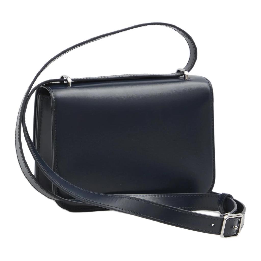Tory Burch Eleanor Logo Leather Shoulder Bag Small Women shoulder bag Navy-Blue 164828-400