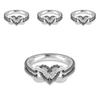 Premium Quality Heart-shaped Ring With Elegant Flower Pattern For Women