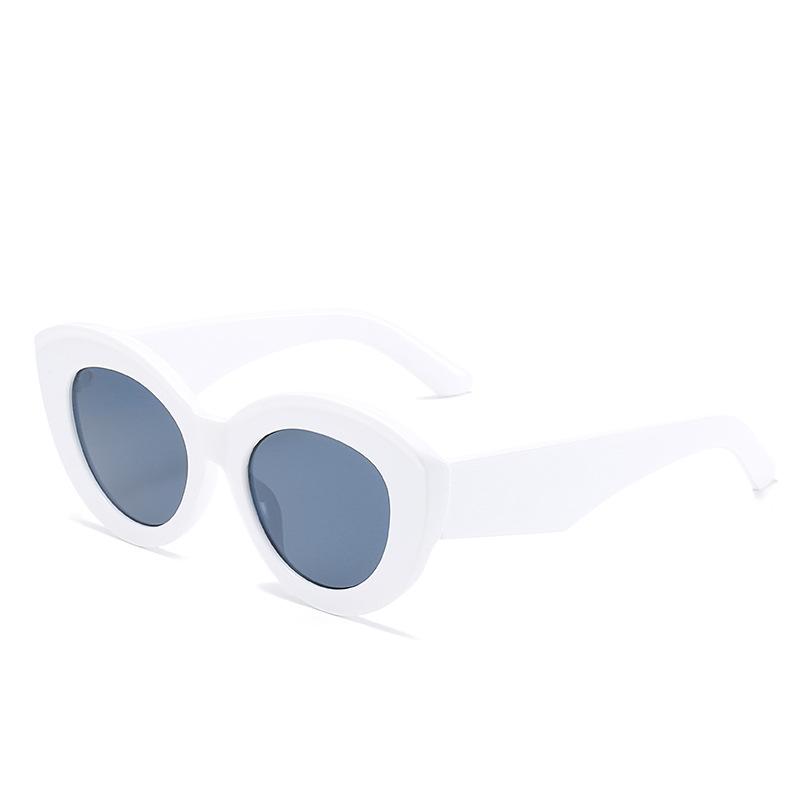 New large-frame cat's eye sunglasses, European and American fashion jelly-colored striped cool glasses, personalized sunglasses for women