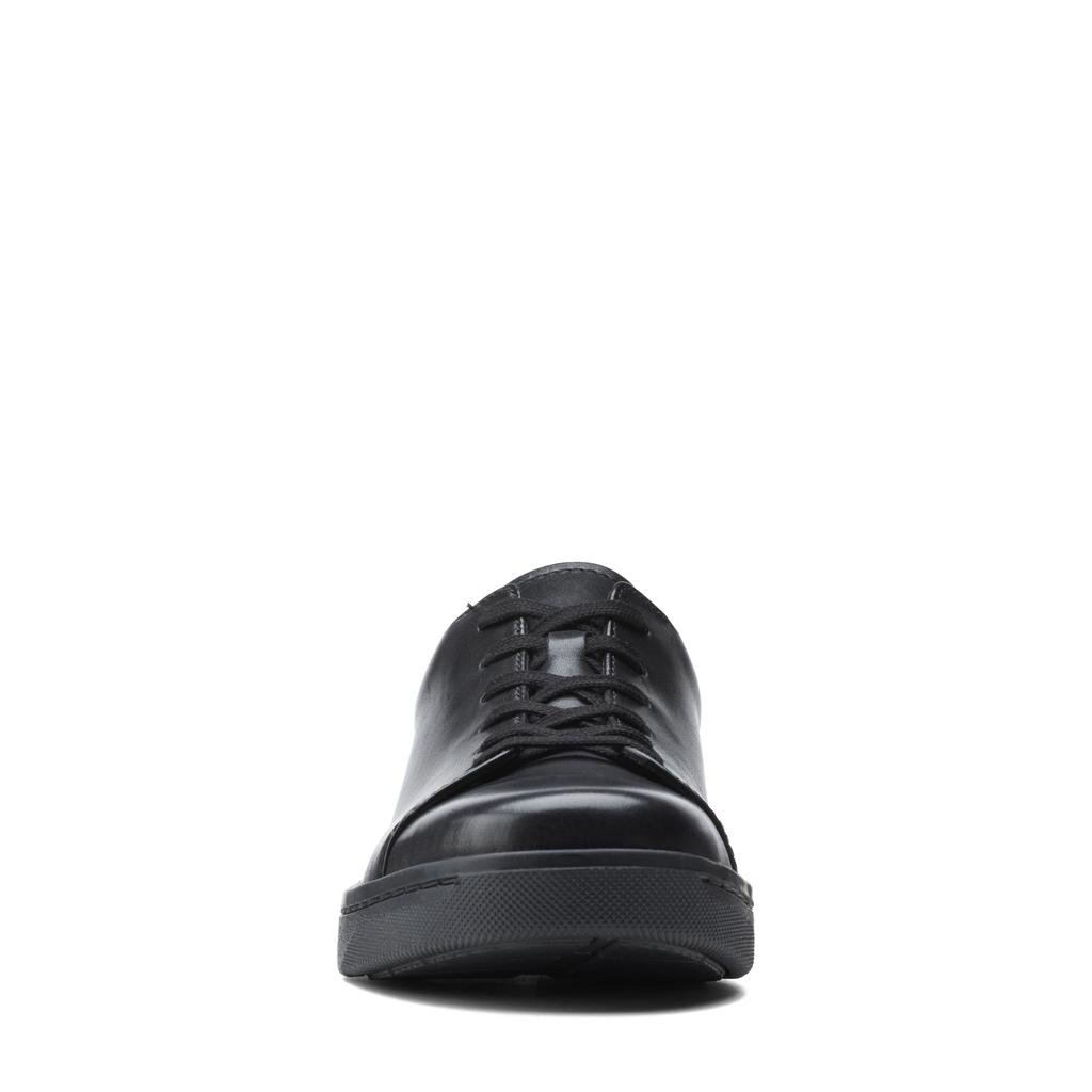[Clarks] Кожаные кроссовки Kitna Low Натуральная кожа Удобные для ходьбы Черная кожа 24,0 см