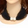 Elegant Mesh Lace Pearl Decoration Cute Scarf Necklace Wedding Prom Jewelry For Women Short Neck Covering Clothing Accessories