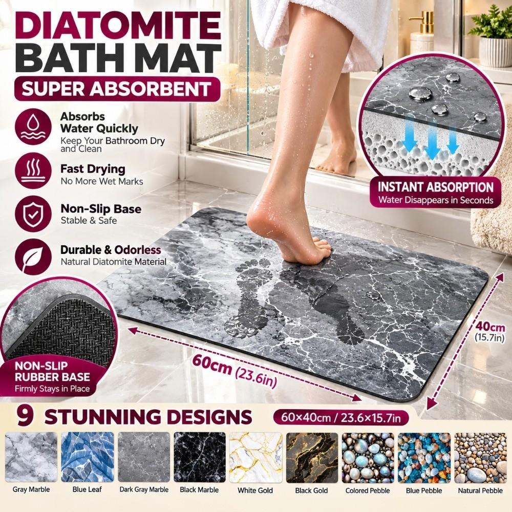 Non Slip Washing Machine Top Protector Pad Marble Pattern Bathroom Carpet Home