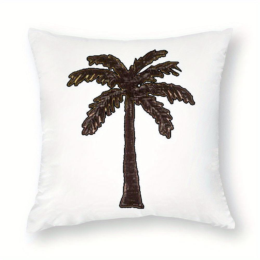 Стильная подушка с вышивкой в виде пальмы - Идеально подходит для домашнего декора и помещений в пляжной тематике, добавляет тропический шарм