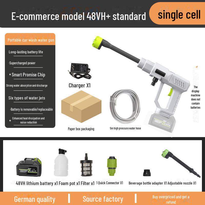 2024 New Wireless High-Pressure Car Wash Gun - Ideal for Home & Outdoor Use