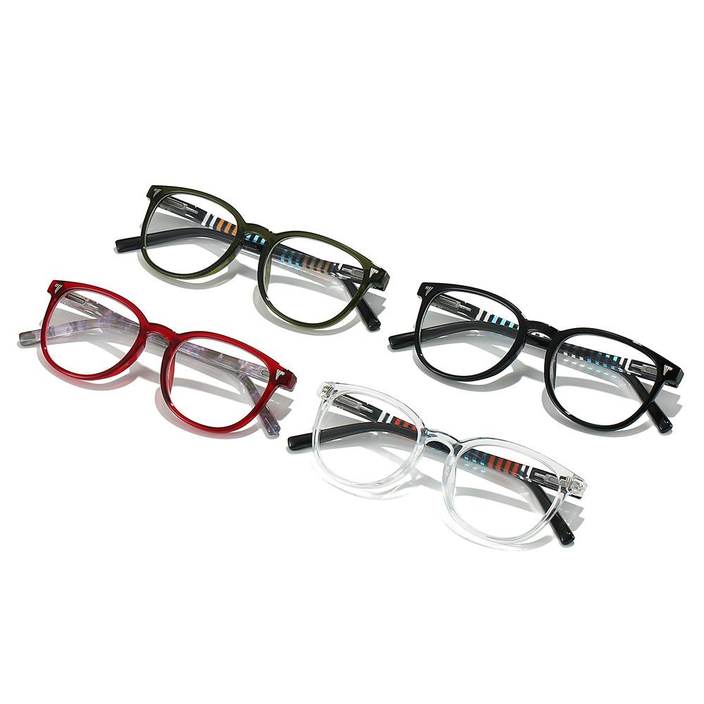 New anti-blue light glasses for men and women, Korean retro artistic oval frame, ultra-light high-definition reading glasses