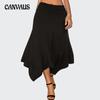 Женская однотонная юбка-трапеция большого размера с нестандартным кроем, облегающая, осенний темперамент, средняя юбка