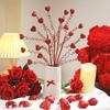 Valentines Day Decorations Red Heart Berries Picks Artificial Valentines Day Floral Cuttings for Home Office Wedding Anniversary Party Decor Gift