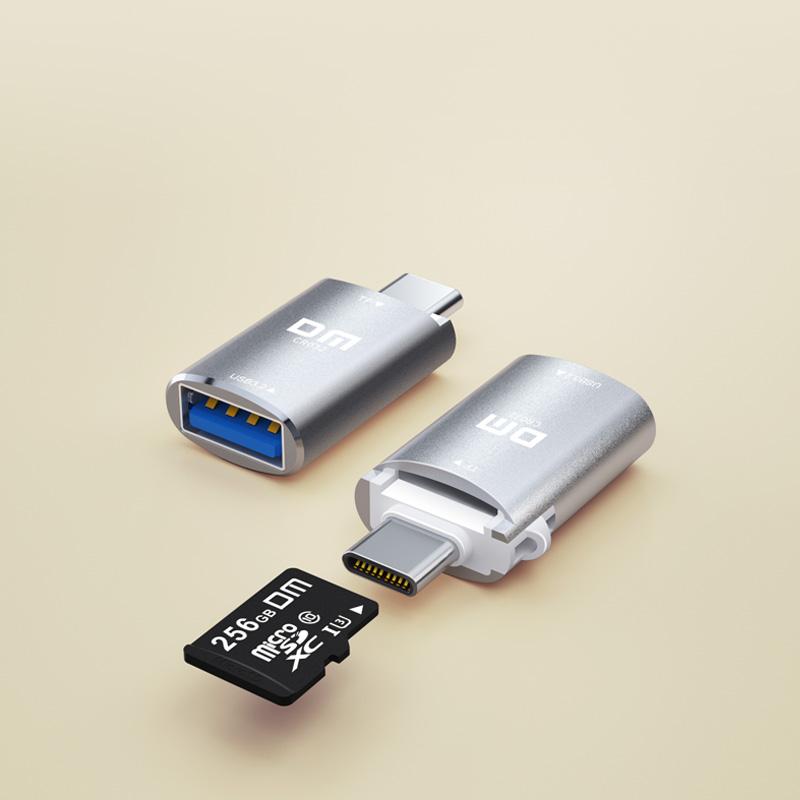 USB 3.2 High Speed TF Card Reader 2-in-1 Portable Type-C USB Adapter External Aluminum Alloy
