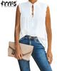 Women's Fashion Casual Summer Spring Solid Color Print Sleeveless V-Neck Blouses & Shirts