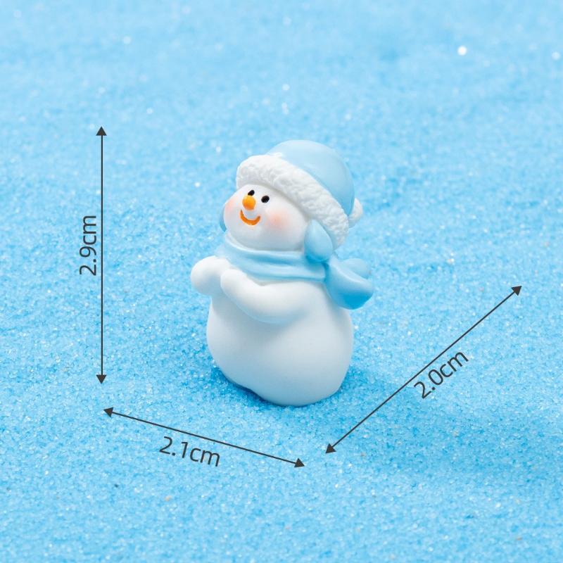 Mini Snowman Figurine Waterproof Mini Christmas Doll Ornament for Micro Landscape DIY Garden Patio Xmas Decor