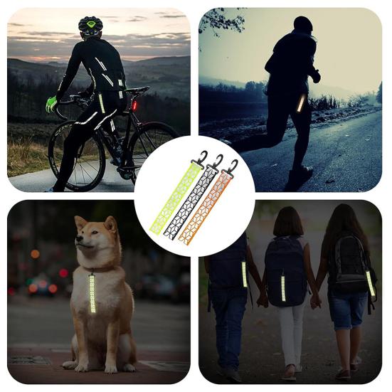 1/6 шт. светоотражающий ремешок с подвесной пряжкой, высокая видимость, альпинизм на открытом воздухе, кемпинг, велоспорт, безопасный отражатель, рюкзак, брелок, подвеска