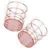 2Pcs Rose Gold Desktop Storage Basket Hollow Design Storage Container  Chopsticks Container