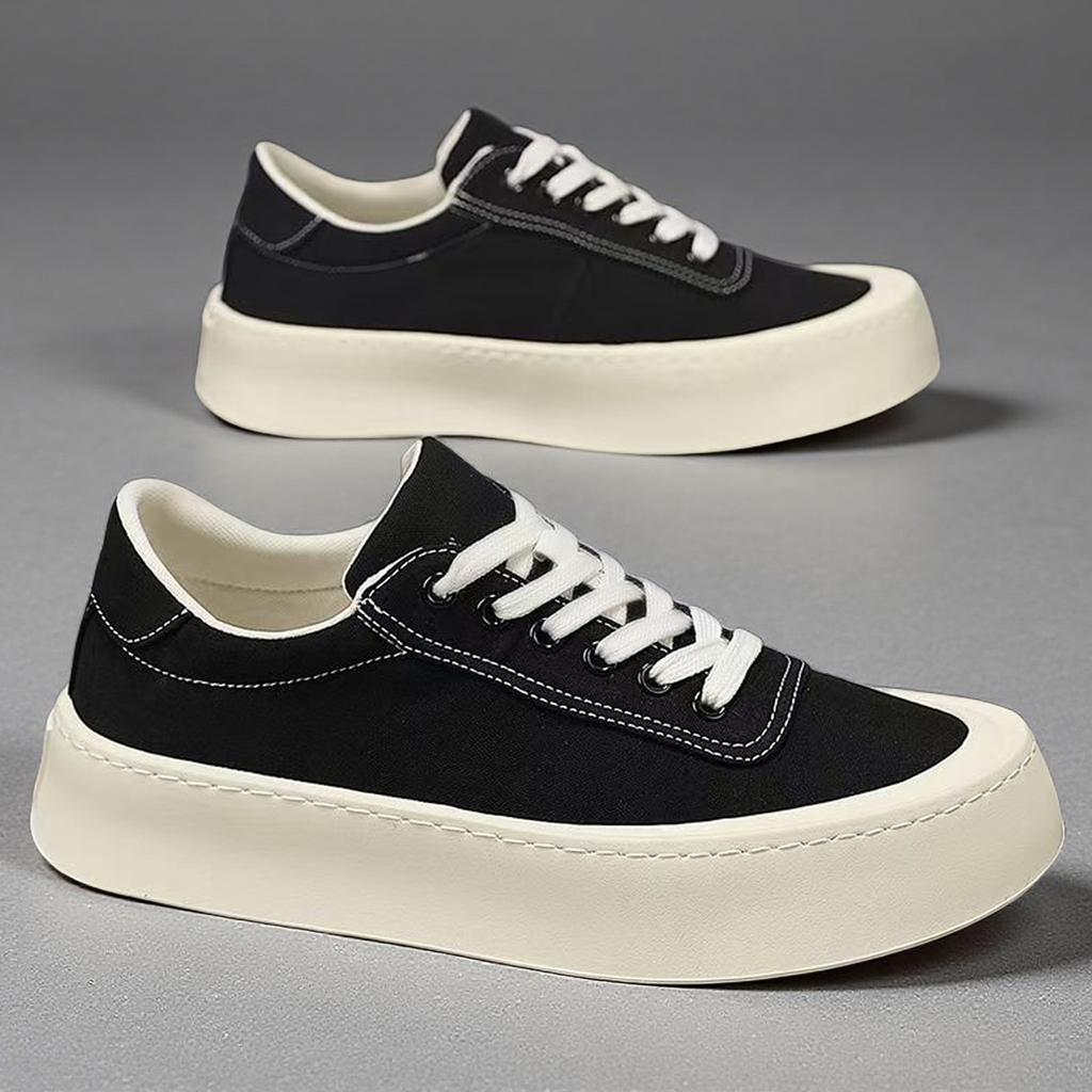 Italian Men'S Shigh-Grade Casual Walking Shoes Fashion Flat Designer Comfy Canvas Board Shoes New Thick Bottom Outdoor Shoes