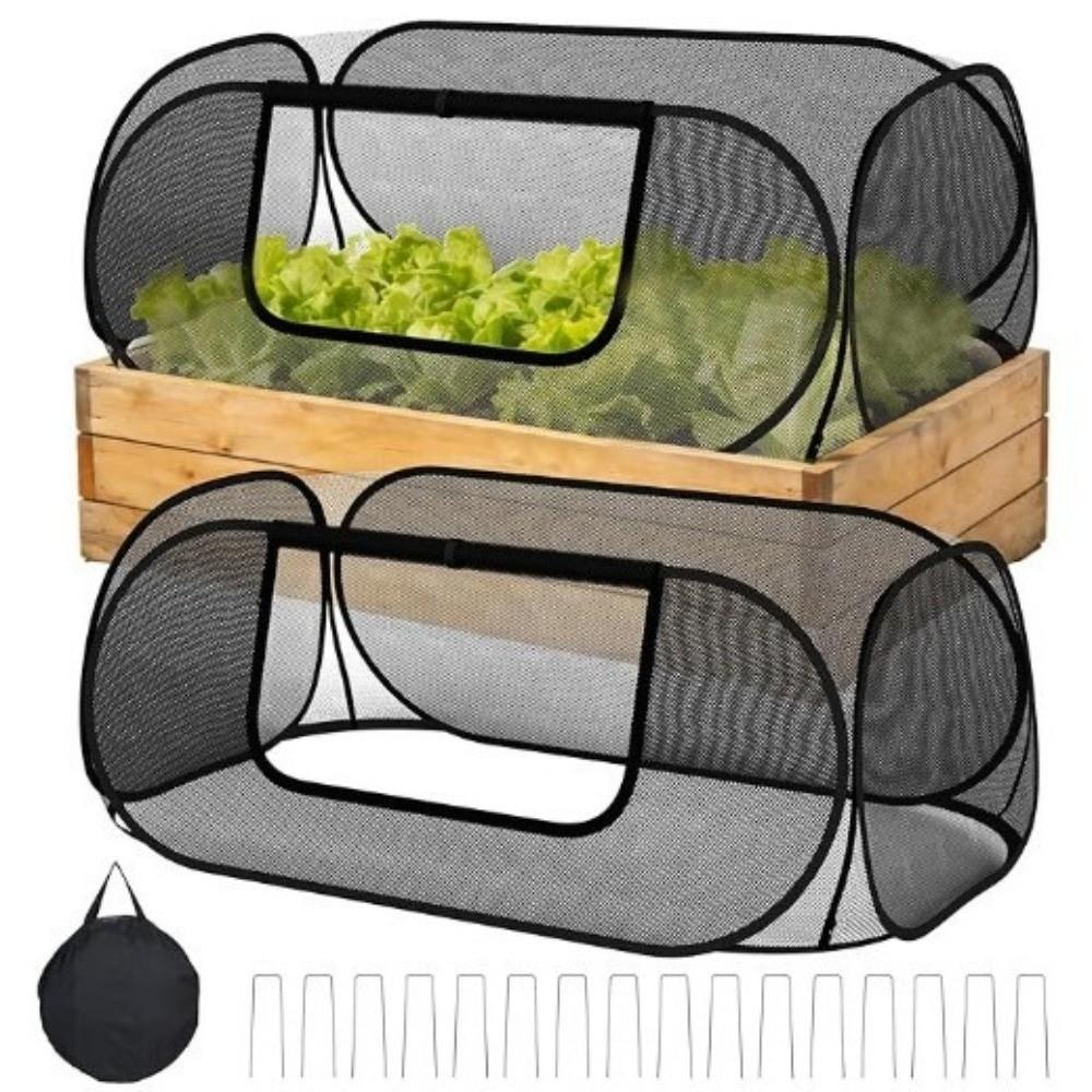 Insulated Plant Cover Pop Up Plant Netting Clear PVC Plant Protector Cage Vegetable Beds