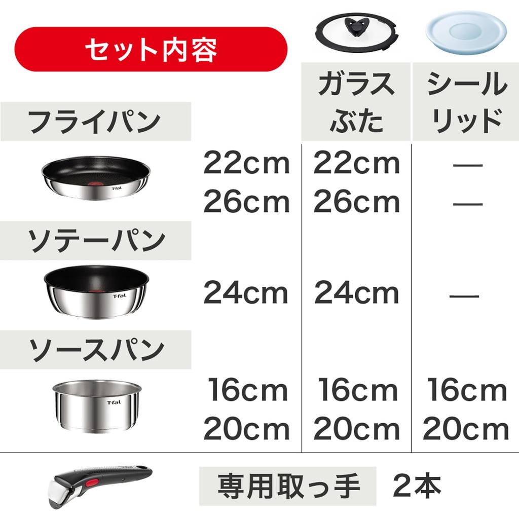 Tefal Набор кастрюль и сковородок со съемными ручками Полный комплект Совместимо с газовыми плитами и печами IH Поставляется с 2 специальными ручками Не содержит вредных веществ