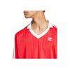 Adidas Оригинальная футболка-поло Adicolor Piqué Striped Pattern Casual Sports с длинным рукавом для мужчин, цвет Crimson IX5226