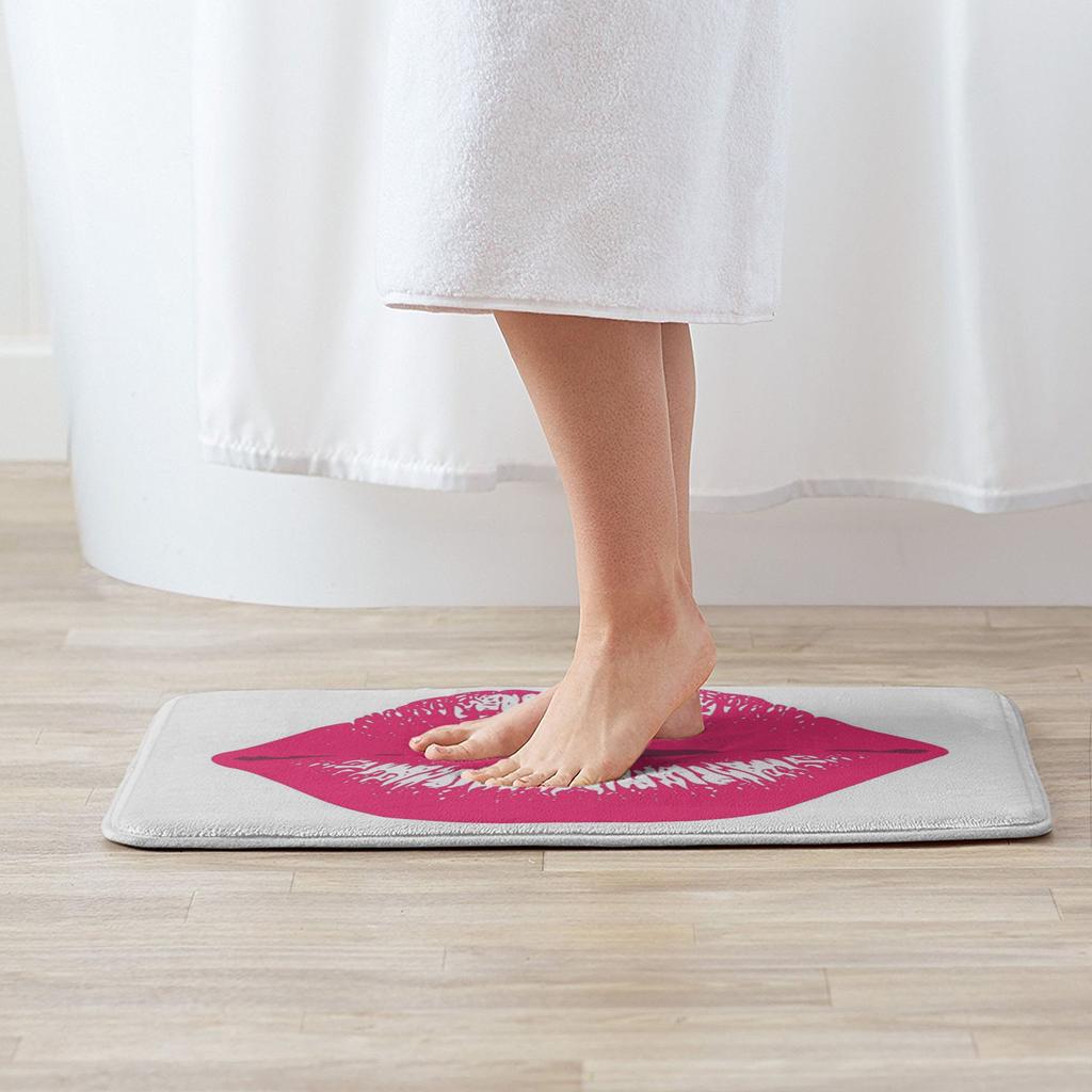 Pink Kiss Kissing Lips Lipstick Lipgloss Anti-slip Doormat Floor Mat Carpet Rug for Kitchen Entrance Home Balcony Footpad Mats
