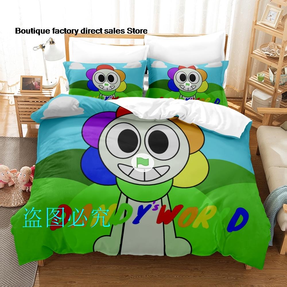Комплект постельного белья Sprunki Односпальный Полуторный Двуспальный Евро Размер Кинг-Сайз Комплект для кровати Взрослый Детская Спальня Комплекты с пододеяльникомsprunki Аниме Parure De Lit Кровать 6