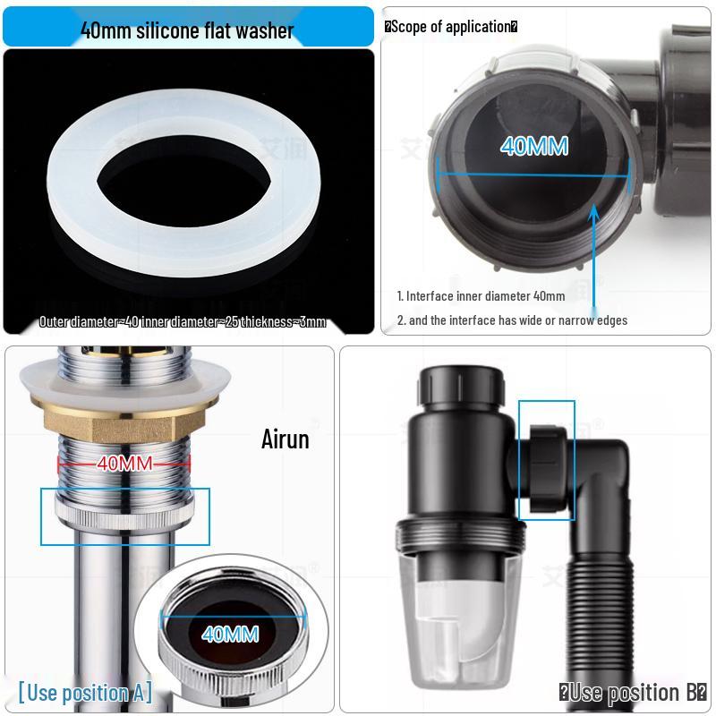 Резиновое уплотнительное кольцо для кухонной мойки для прокладки сливной трубы