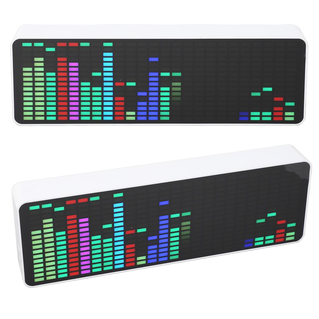 Светодиодный музыкальный спектральный дисплей RGB, цветной 1624-сегментный ритм, уровень света, датчик голоса, часы, 384 светодиода 