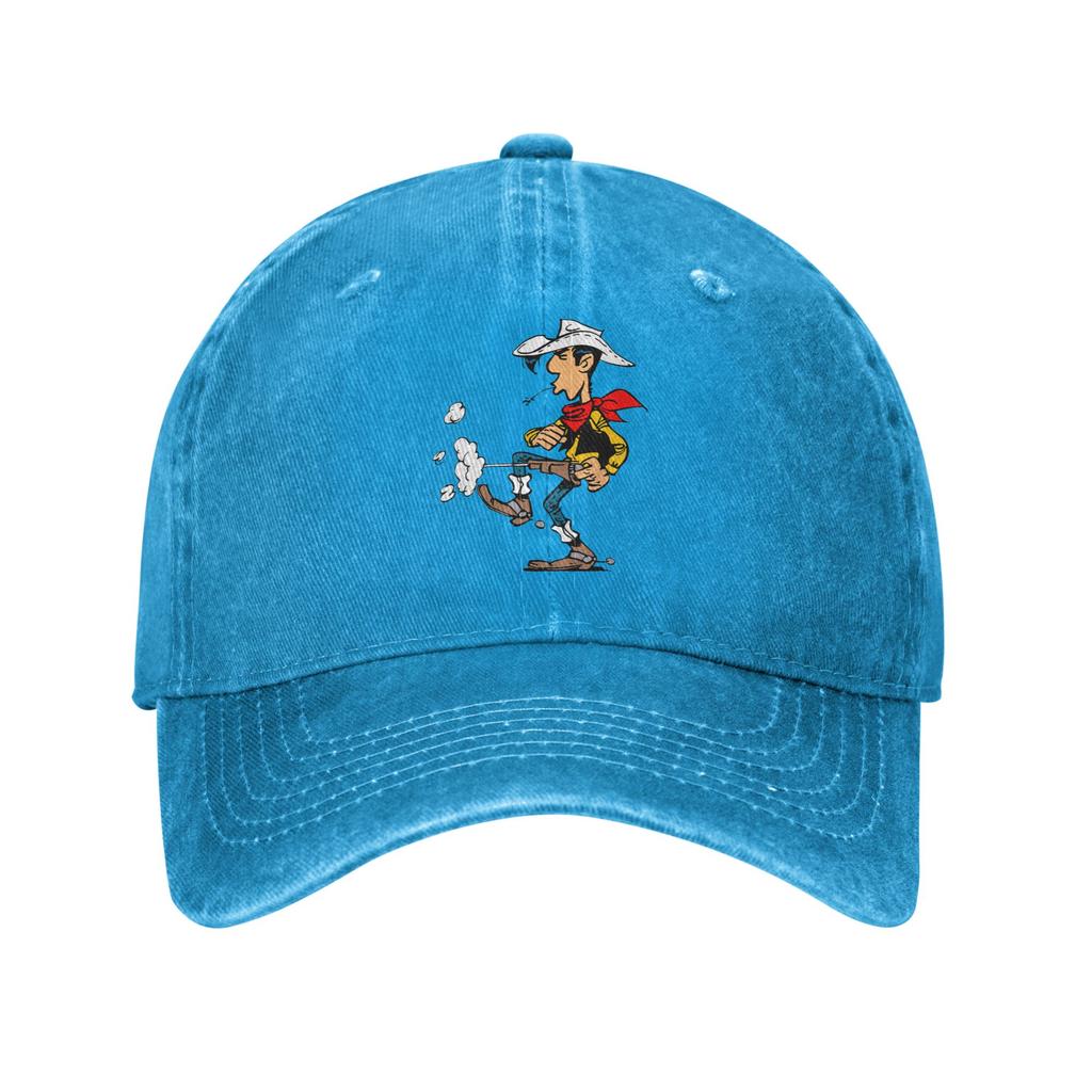 Lucky Luke Unisex Baseball Cap Cartoon Distressed Washed Caps Hat Vintage Outdoor All Seasons Travel Fit Snapback Hat