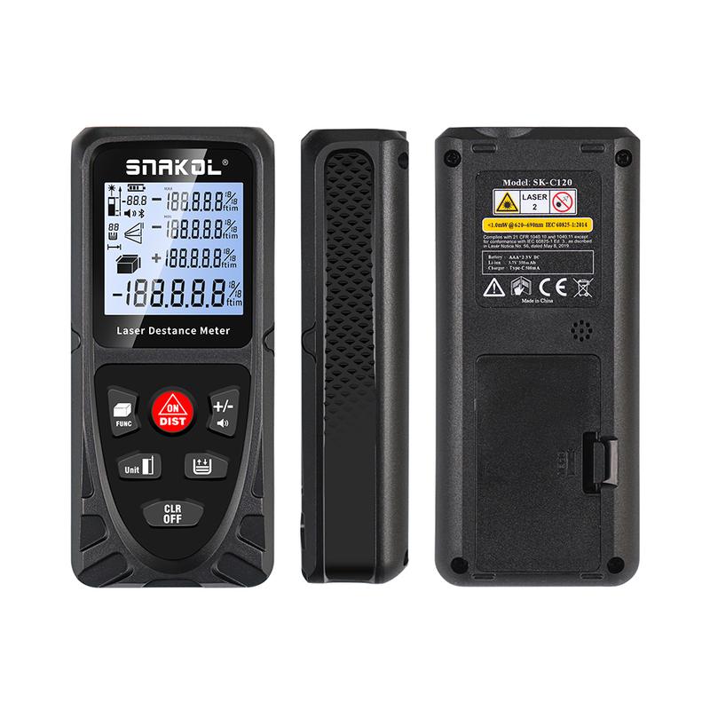 Snakol Laser Distance Meter 50M 70M 100M 120M Profesional Digital Rangefinder Roulette Ruler Laser Tape Measure with USB Charge