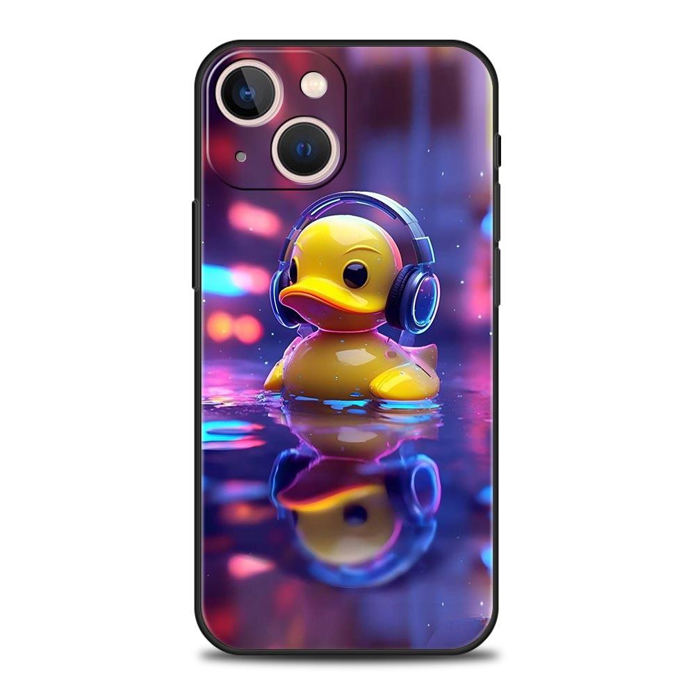 Мультяшная Утка Чехол для Телефона для iPhone 17 16 15 14 13 12 Pro Max 11 Pro Max 17 AIR Plus Ударопрочный Мягкий ТПУ Чехол Fundas Capas