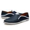 Fashion Italian Mens Shoes Comfy Summer Men Loafers Non-Slip Genuine Leather Moccasins Light Breathable Slip On Boat Shoes Lightweight