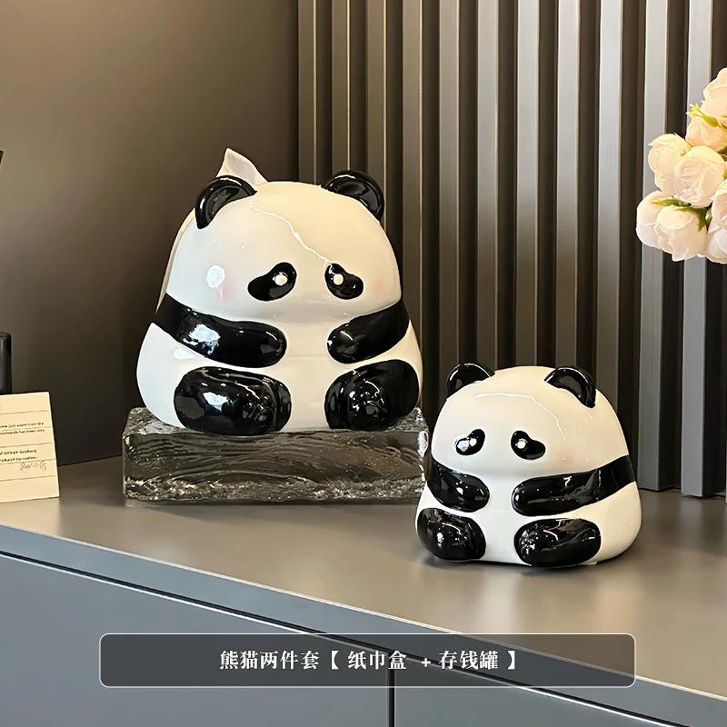 Милая панда коробка для салфеток декоративная копилка креативное домашнее рукоделие гостиная журнальный столик настольная коробка для хранения салфеток