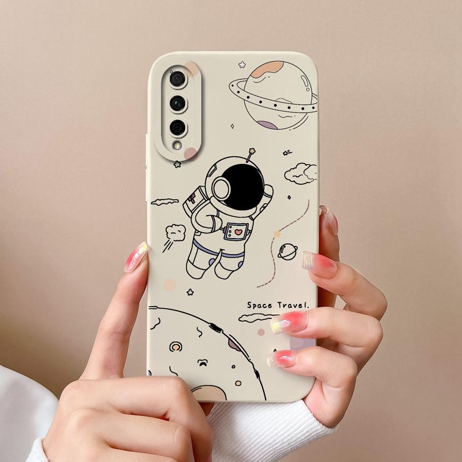 For Huawei Y5 Y6 Y7 Y9 Prime Y9S Y7A Y9A P Smart Pro Phone Case Cover Shockproof Matte Anti Drop Liquid Soft Silicone Astronaut For Huawei Bumper