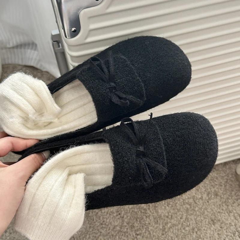 Женские туфли-лоферы Bow Flats из замши, повседневная дизайнерская зимняя обувь 2025 года, тренд, новый бренд, удобные нескользящие туфли Chaussures Femme