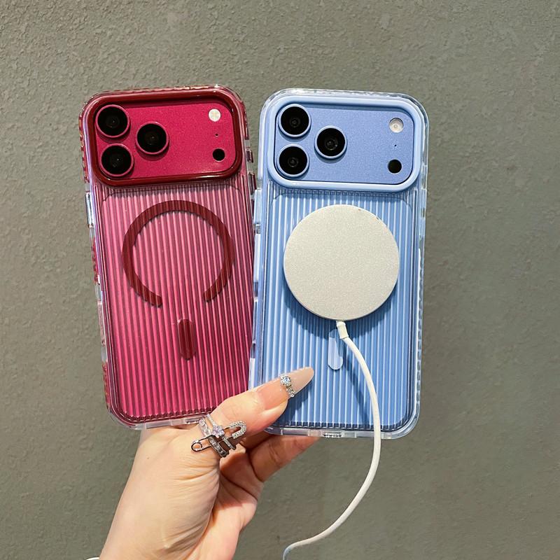 Применимо к iPhone 11 Pro Max, двухцветный гофрированный магнитный чехол для мобильного телефона, Apple 11, матовый прозрачный противоударный защитный чехол