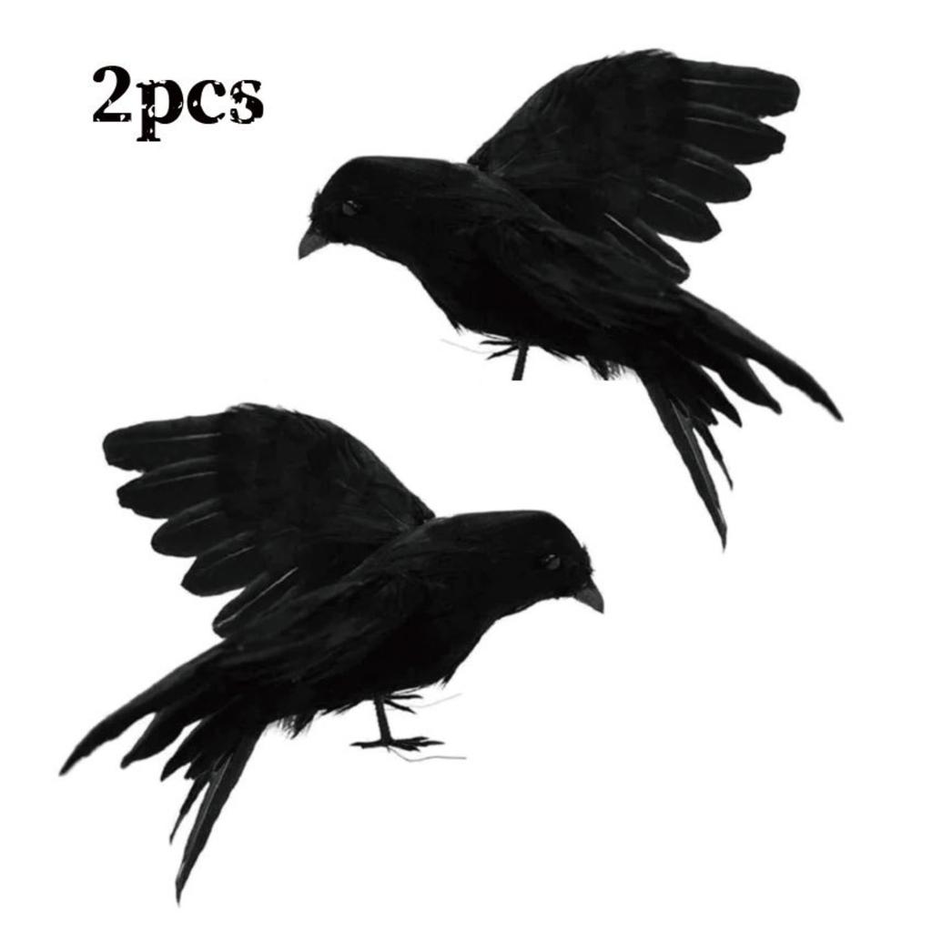 Black Crow Halloween Decoration Realistic Flying Crow Prop For Halloween Yard Garden