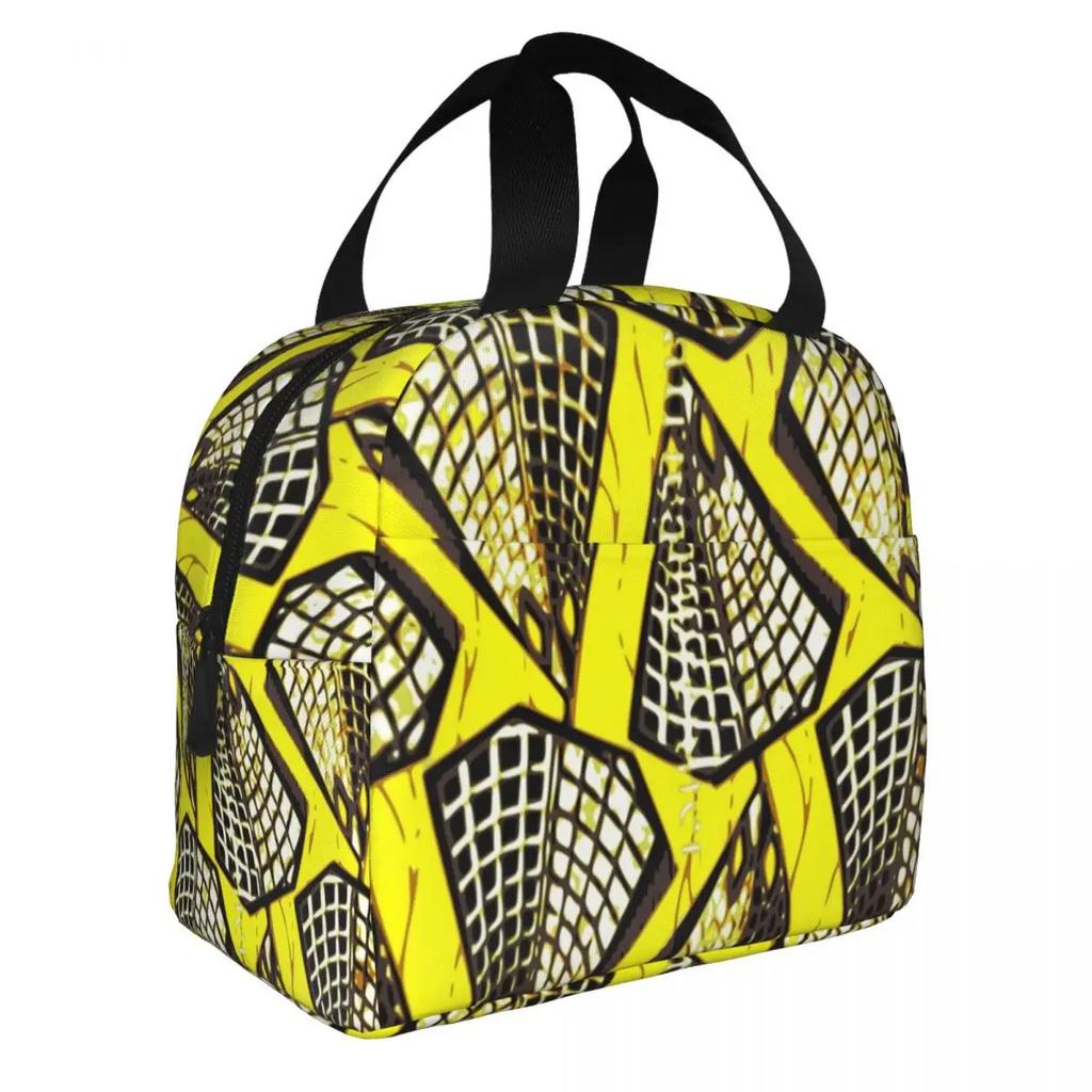 Пользовательские Африканский Анкара восковой принт желтый подушка сумка для обеда женский холодильник термоизолированный ланч-бокс для детей школьного возраста