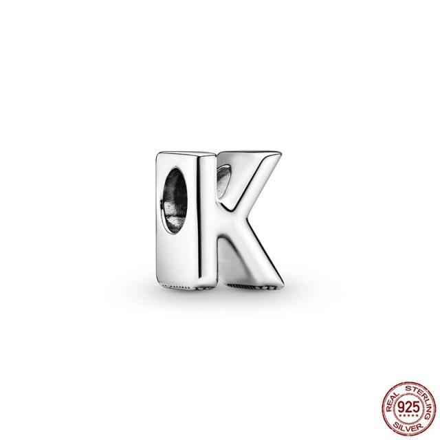 100% натуральная подвеска из стерлингового серебра 925 пробы, памятная буква серии A-Z, бисер, оригинальный браслет-подвеска Panjia, ювелирные изделия