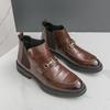 Повседневные кожаные челси в британском стиле, мужские, новые, удобные, модные, на плоской подошве, дизайнерские, деловые кожаные ботинки, уличная офисная обувь